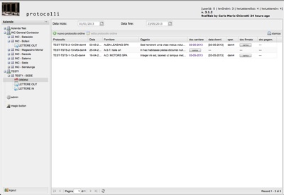 screenshot gestione protocolli
