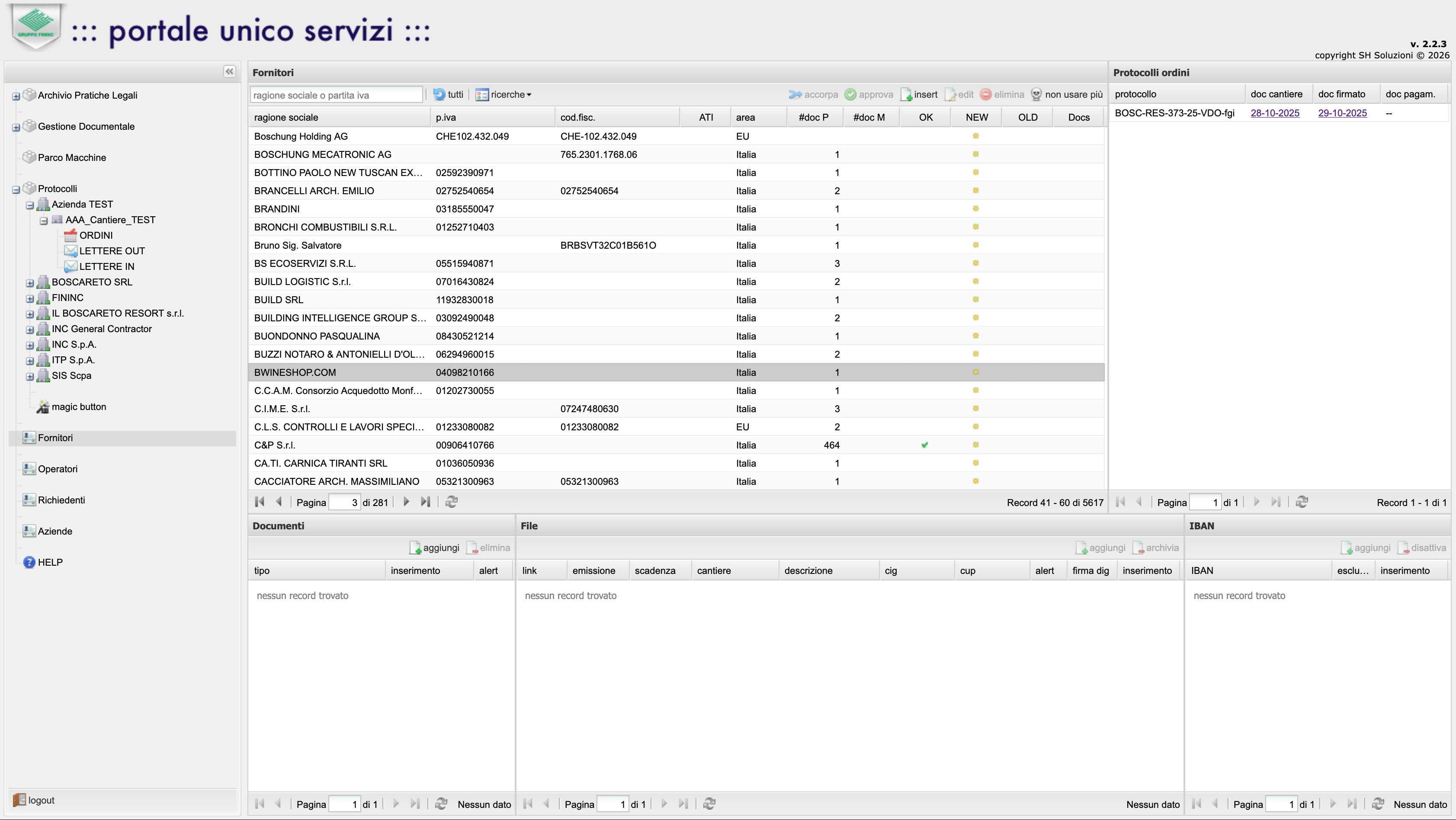 Anagrafica Fornitori